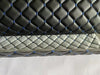 Leatherette Fabric Foam Quilted Black and Blue Car Seat Upholstery