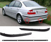 BMW E46 Sedan 1998-2002 Compatible Rear Bumper Moulding Strip Trim Set 3 Pieces