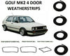 Volkswagen Golf MK2 Sedan Door, Windows, Trunk Rubber Seals Gaskets 1983-1991