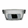 Audi A4 RS4 2008-2012 Compatible Silver Front Grill Center Honeycomb Mesh