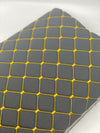 Black Yellow Diamond Stitch Embossed Fabric Lining Car Upholstery