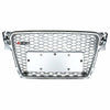 Audi RS4 2013-2016 Compatible Silver Front Grill Center Honeycomb Mesh