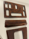 Mercedes W126 Compatible Walnut Color Wood Dashboard Center Trim Set 7 Pieces