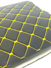 Black Yellow Diamond Stitch Embossed Fabric Lining Car Upholstery