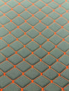 Black Yellow Diamond Stitch Embossed Fabric Lining Car Upholstery