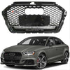 ABS Plastic Front Grills For AUDI A3 2016-2020 RS3 Black