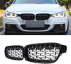 ABS Plastic Front Grills For BMW 3 Series F30 Diamond Piano Black