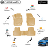 3D Molded Interior Beige Car Floor Mat for Skoda Rapid 2013 - Up